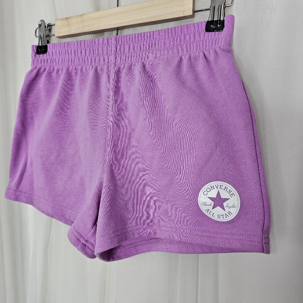Converse Girls Lilac Purple Terry Athletic Shorts Size Large